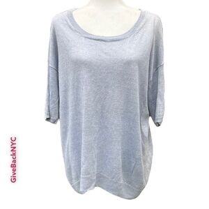 𝅺LORD & Taylor Linen Knit Top in Pastel Blue Size L